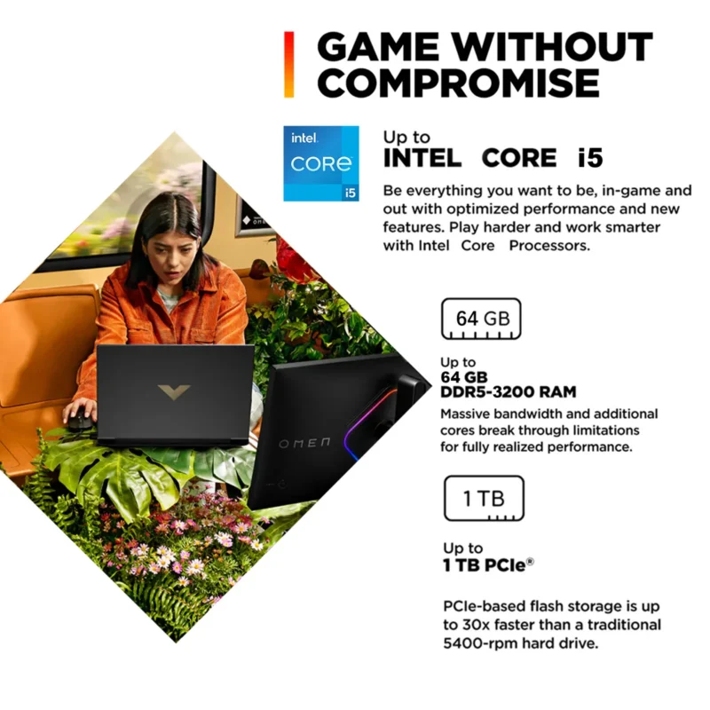 HP Newest Victus 15 RTX 4050 Gaming Laptop，Intel i5-13420H, 15.6'' FHD 144HZ Display, Up to 64G RAM,2TB SSD, Win 11 Pro, Mouse - Image 2