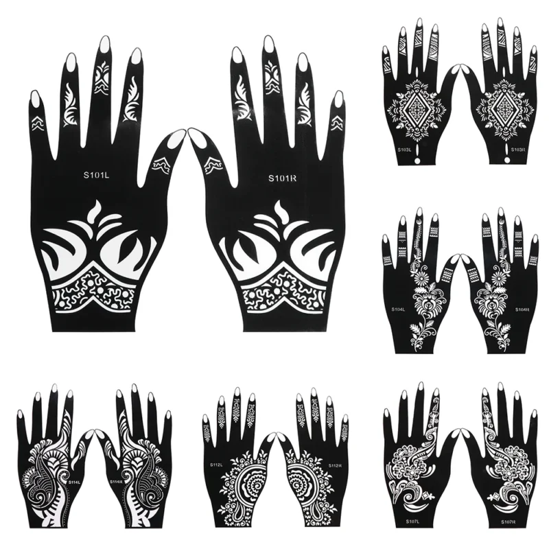 2024 New Professional Henna Stencil Temporary Hand Tattoo Body Art Sticker Template Wedding Tool Flower Tattoo Stencil - Image 6