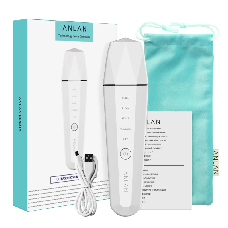 ANLAN Ultrasonic Skin Scrubber Ion Deep Face Cleaning 45℃ Heat EMS Facial Lifting Ultrasonic Cleaner Peeling Skin Care Device - Image 6