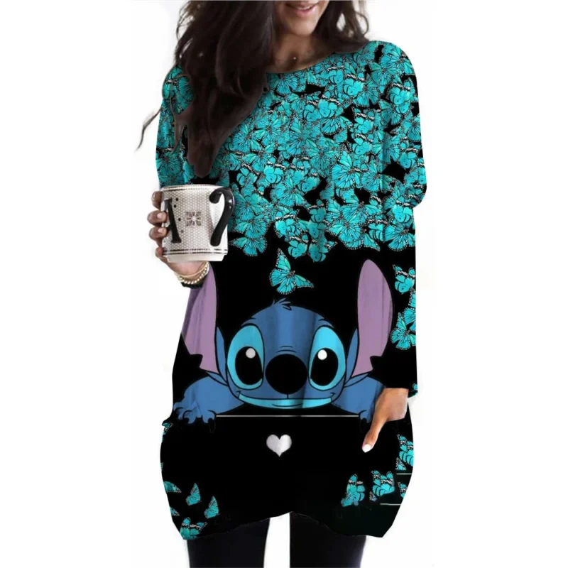 Disney's Lilo & Stitch Women's Long Sleeve T-shirt Autumn Casual Cute New Youth Women's Wear Y2k Kawaii 3D Printed High Quality - Image 3