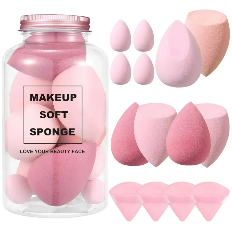 14Pcs Makeup Sponge Blender Beauty Egg with Storage Bottle Cosmetic Puff Foundation Sponges Powder Puffs Make Up Accessories - Image 2