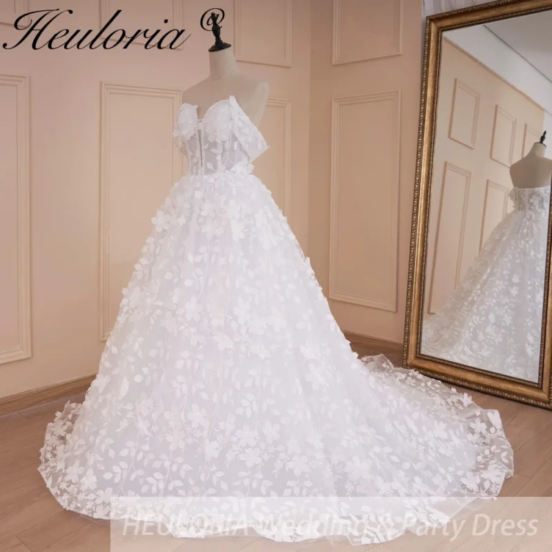 HEULORIA sample Sale wedding dress 50cm train ship immediatly