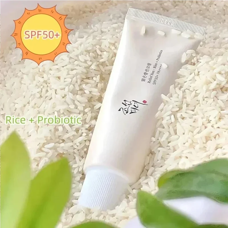 SPF50+ Sunscreen Korean Rice Probiotic Solar Blocker Skin Whitening Cream Anti UV Sun Block Facial Mild Moisturizer Serum 50ml - Image 2