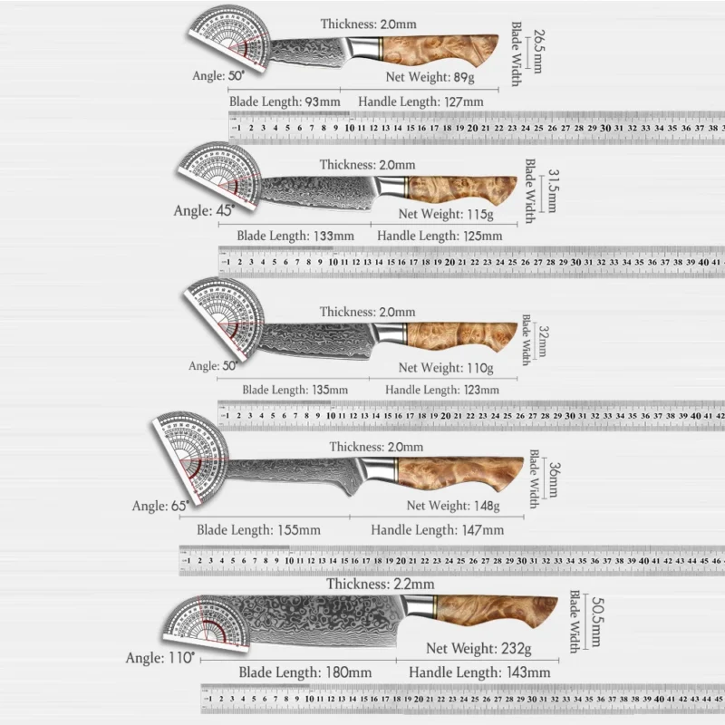HEZHEN Kitchen Knife Set 1-7PC Damascus Steel knives Chef Knife Kitchen Accessories Professional Chef knives Cooking Tools - Image 5