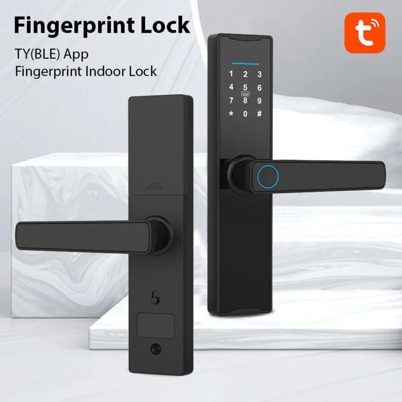 Tuya Smart Lock Fingerprint Lock Door Lock Keypad Door Lock with Handle Fingerprint Electronic Deadbolt Smart Door Lock