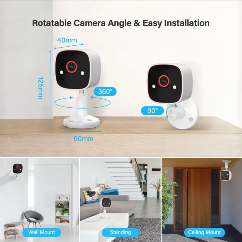 2K Indoor WiFi Home Security Camera 2-Way Audio Cloud & SD Card Storage Ai Detection 3MP HD Smart Home Baby Monitor Pet Dog Cam - Image 6