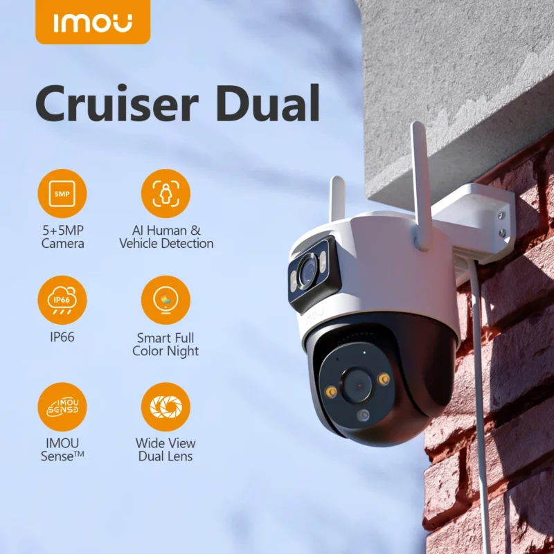 IMOU PT Wifi IP Camera Cruiser Dual 6MP 8MP 10MP Dual Lens Two-way Talk Outdoor AI Human & Vehicle Detection Security Protection