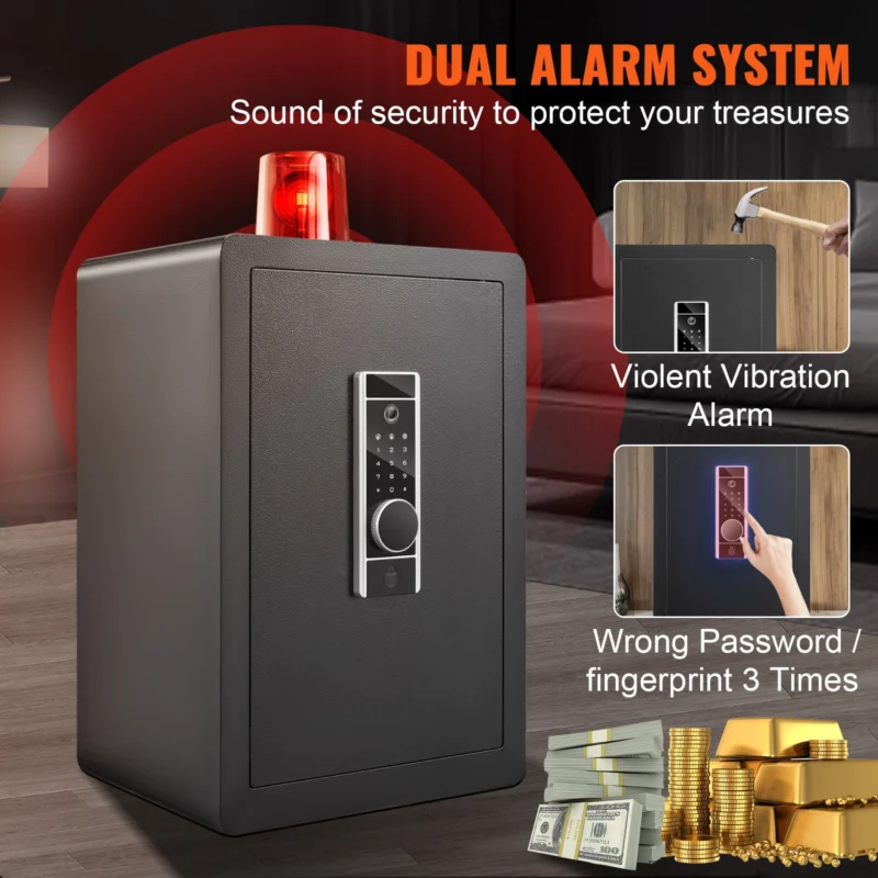 VEVOR Electric Safe 2.2/1.8 Cubic Feet Fingerprint & Digital Security Cabinet Safe W/ Fire-proof Bag for Cash Jewelry Documents - Image 5