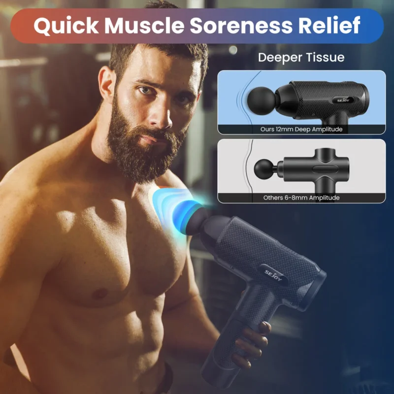 Sejoy 30 speeds Massage Gun Percussion Massager Fascia Gun Deep Tissue Muscle Vibrating Relax - Image 3