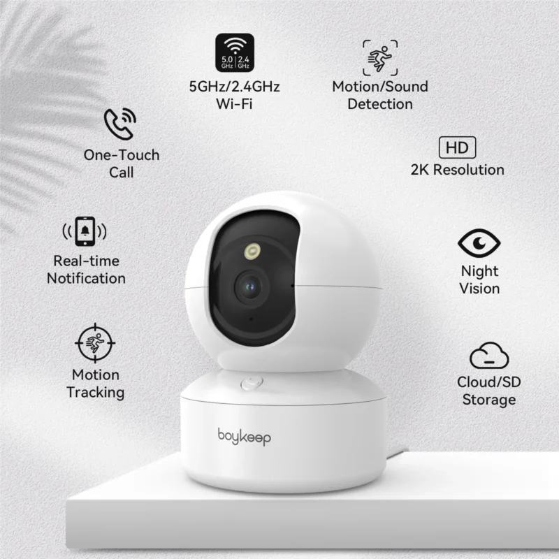 BoyKeep 3MP WiFi IP Camera Smart Baby Monitor Home Security 5G WiFi Indoor IP Automatic Tracking 24/7 Video Surveillance - Image 2