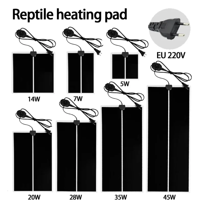 Reptiles Heating Pads 5-45W Adjustable Temperature Controller Mats For Reptiles Terrarium Accessories Climbing Pet Heat Warm Mat