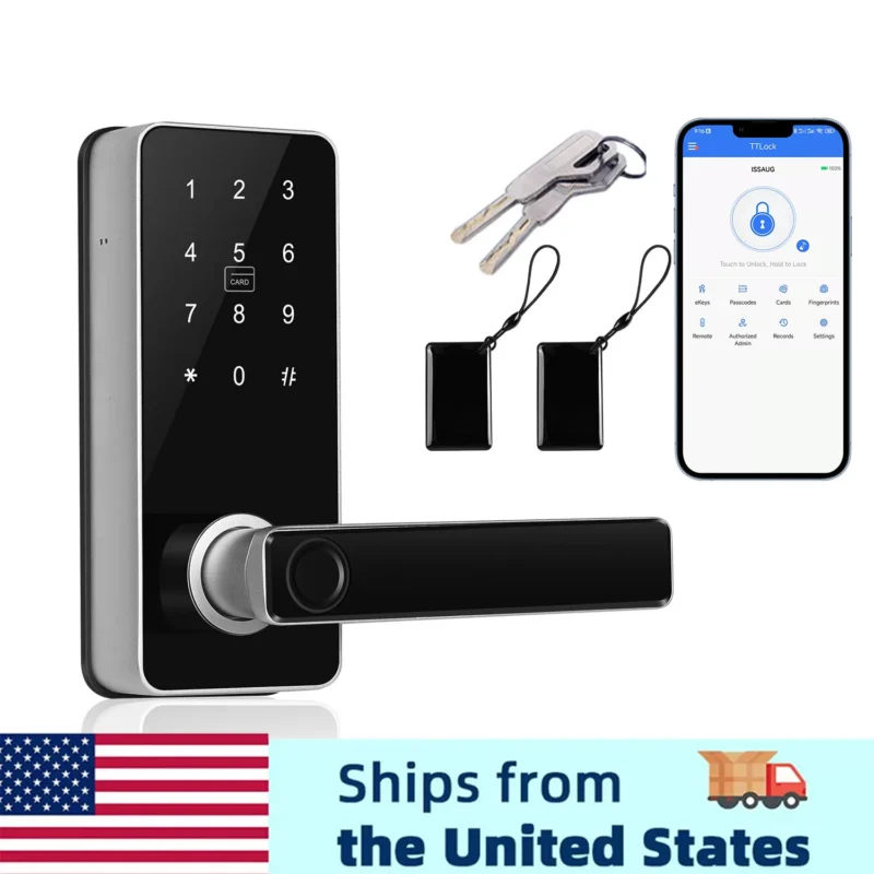 Smart Door Lock Digital Electronic Lock with Code Passcode, Electric Door Knob, Biometric Handle, Bedroom Doors