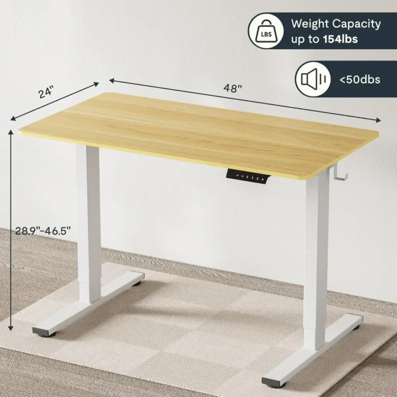 Whole-Piece Standing Desk, 48 X 24 Inches Height Adjustable Desks Stand Up Desks Home Office Table, Computer Desk - Image 4