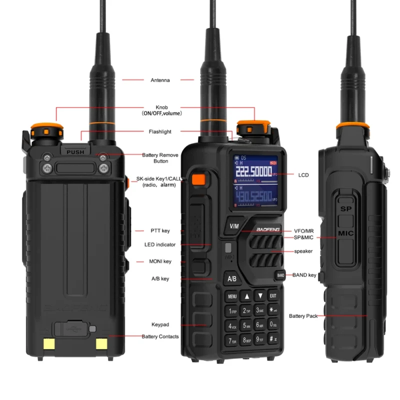 2024 Baofeng UV-K5 Plus Walkie Talkie 12W High Capacity AM FM Two Way Radio Full Band LCD 999CH Frequency Copy NOAA Noise Reduce - Image 6