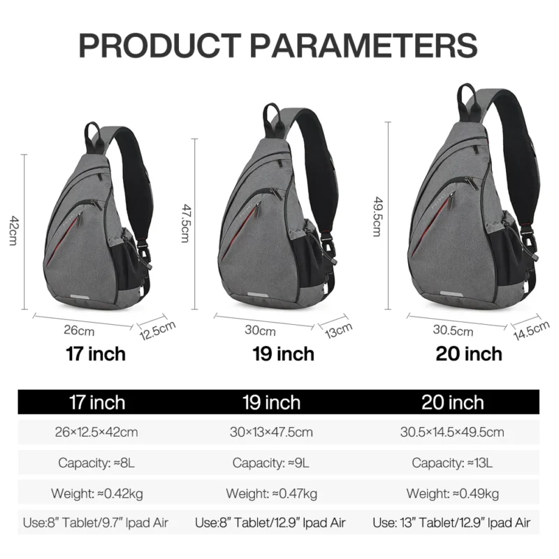 Mixi Men One Shoulder Backpack Women Sling Bag Crossbody USB Boys Cycling Sports Travel Versatile Fashion Bag Student School - Image 6