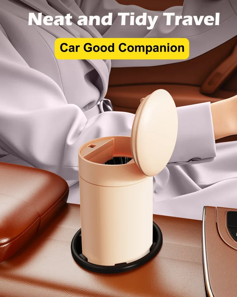 Hipacool Car Trash Can with Lid Garbage Organizer Car Trash Bin Can Free 3 Roll Trash Bag Leakproof Odor Block Auto Accessories - Image 3