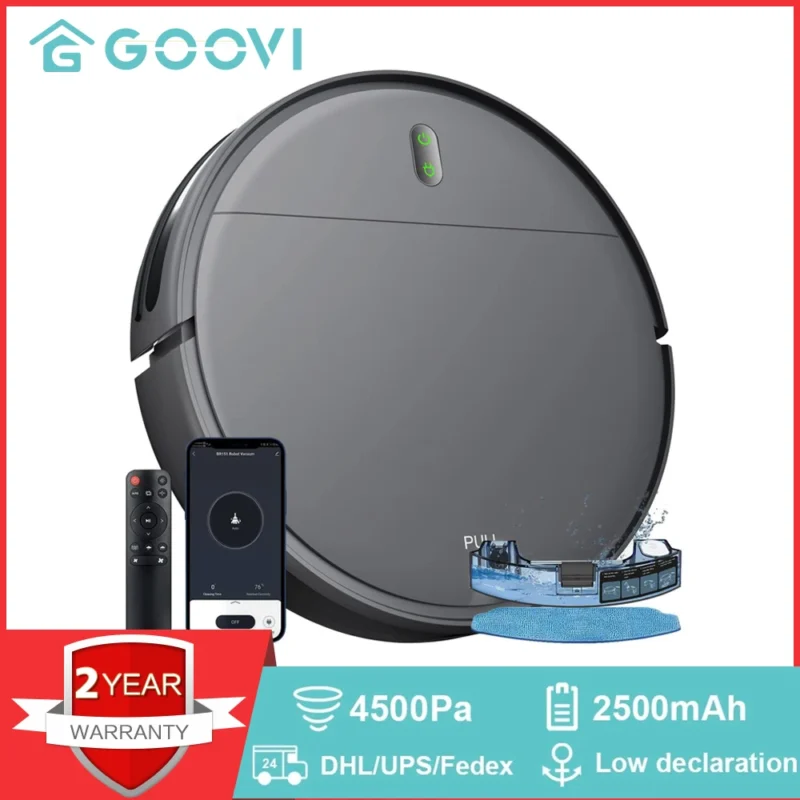 GOOVI BR151 Robot Vacuum Cleaner 4500Pa Strong Suction 2500mAh Battery 3in1 Mopping Sweeping Suction Smart Home Support Wifi