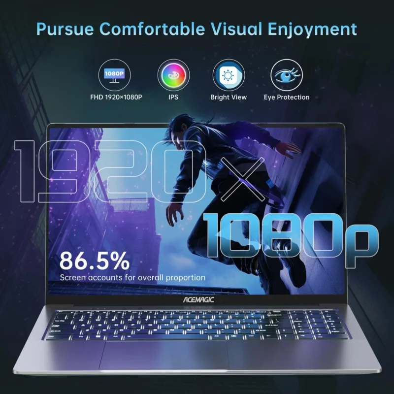 ACEMAGIC Gaming Notebook AMD Ryzen 7 5825U(Beat i7-1265U)Backlit Laptop Keyboard RAM 16GB NVME SSD 512GB 16.1" Full HD 1920x1080 - Image 4