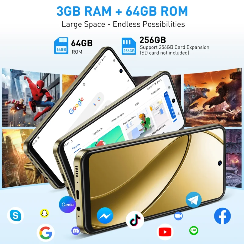 XGODY X31 New,Cell phone,6.5 inch,3GB RAM,64GB ROM,Smartphone Android,8+13MP,4250mAh,Mobile phones,4G Dual SIM,Google Play Store - Image 3