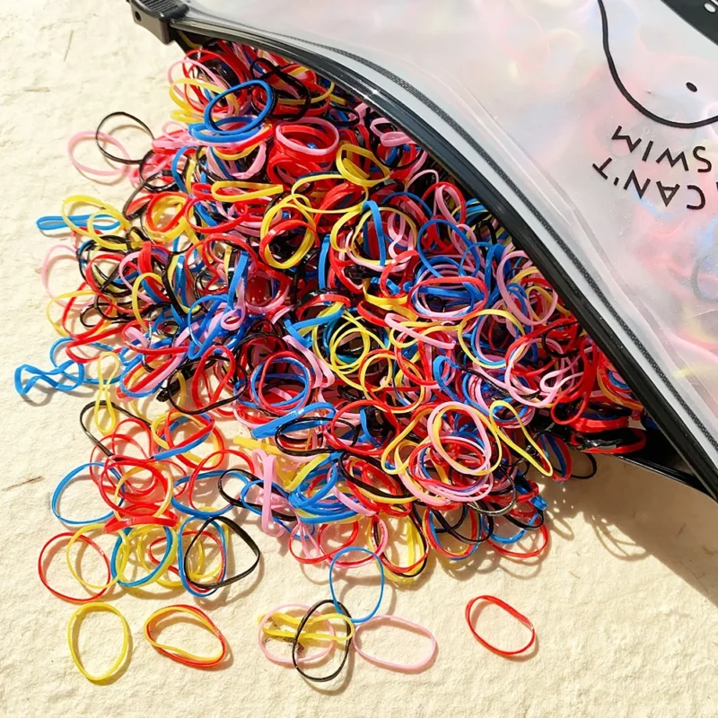 500/1000/2000pcs Girls Colourful Disposable Rubber Band Hair Ties Headband Children Ponytail Holder Bands Kids Hair Accessories - Image 3