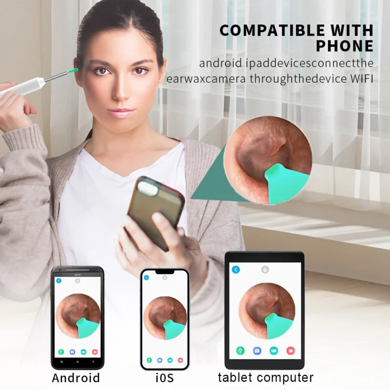 Earwax Remover Cleaning Tool Ear Endoscope with Mini Camera USB C Charging Earpick Health Care Set for iphone Android Best Gift - Image 2