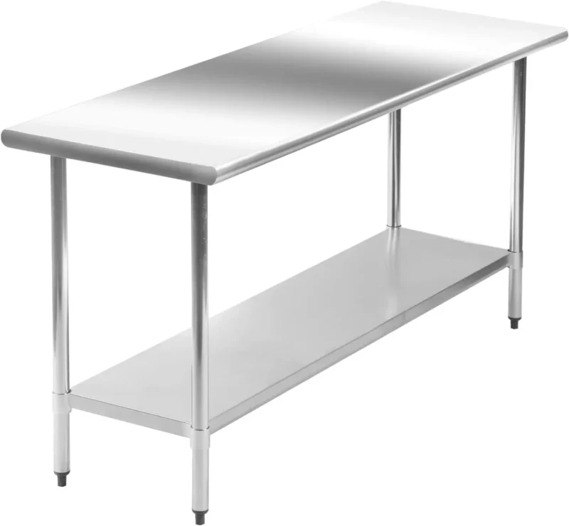 24 x 60 Inch Stainless Steel Work Table Kitchen Work Table Scratch Resistent Commercial Metal with Adjustable