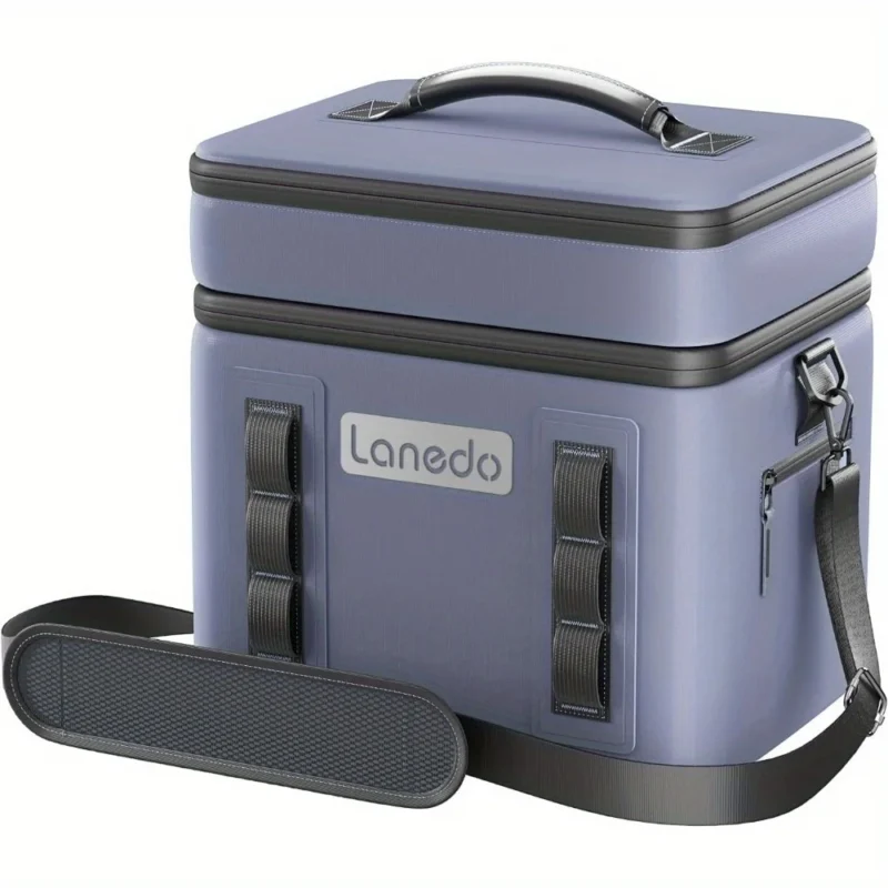 Lanedo Lunch Soft Cooler 20 Can, Soft Carrying Handle Insulated Bag Portable Ice Chest Box(Gray)