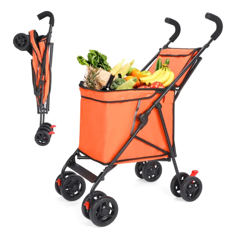 Shopping cart Multifunctional Lightweight Foldable Pet Stroller for Small Dogs and Cats Portable Stroller for Walking Cats Dogs