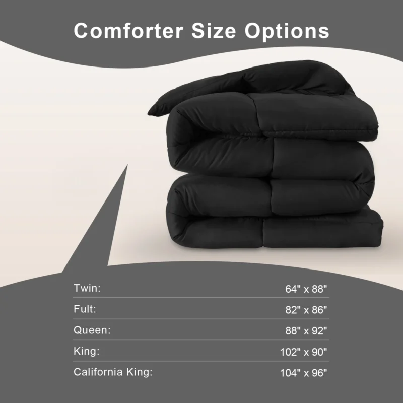 Bedding Comforter Duvet Insert, All Season Down Alternative Quilted Bed Comforters Winter Warm - Machine Washable - Image 4