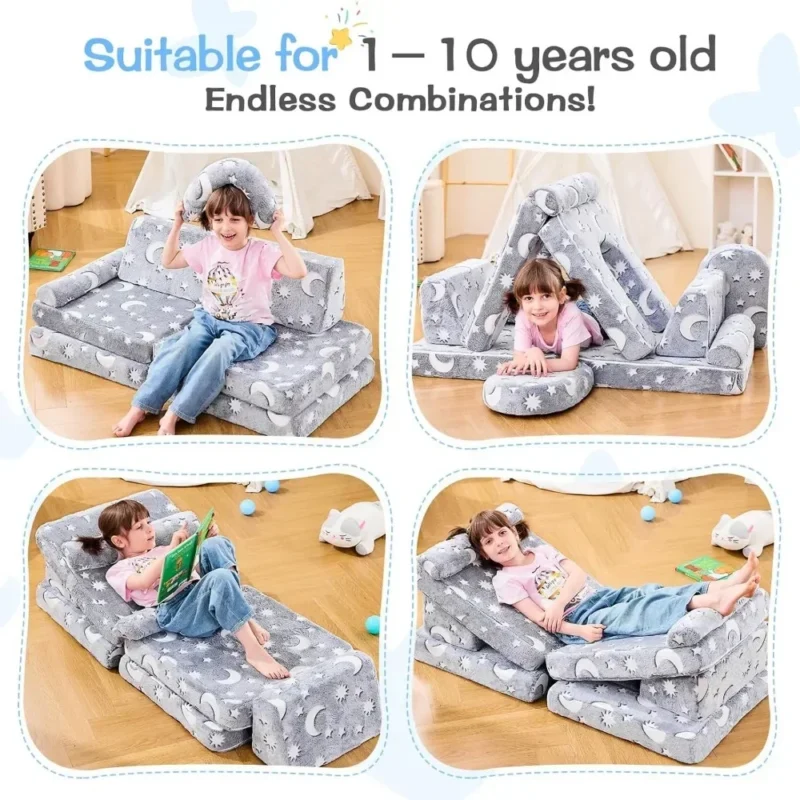 Children's Sofas,Modular Kids Play Couch,Toddler Couch Kids Sofa,Child Sectional Sofa,Bedroom and Playroom Furniture for Toddler - Image 3