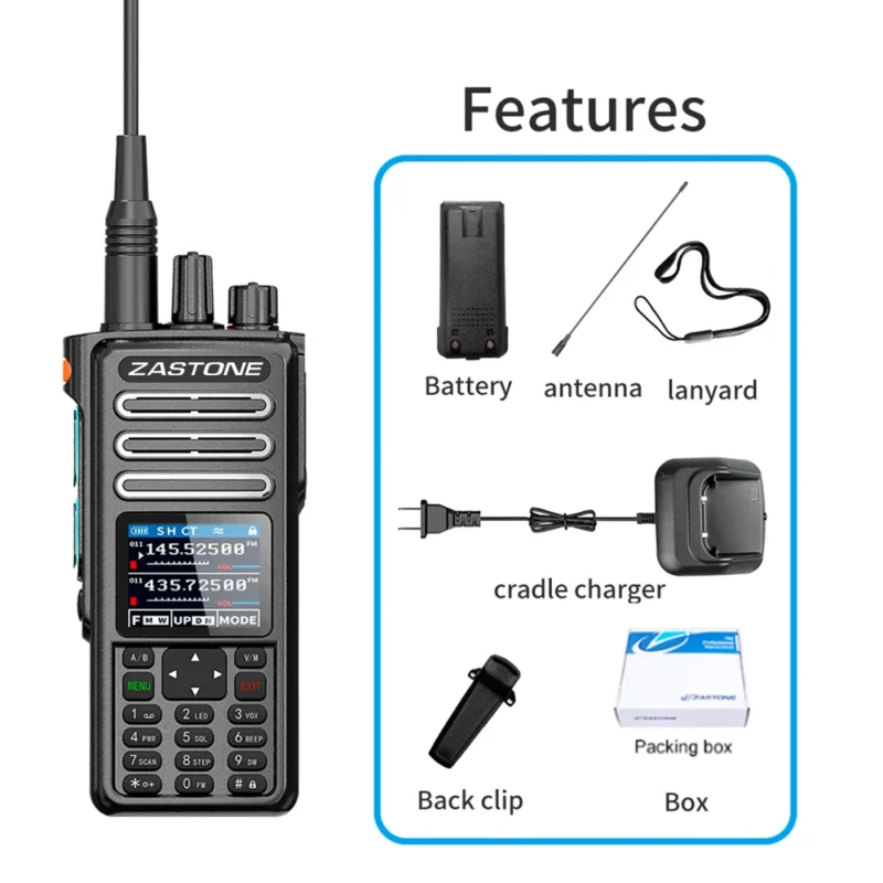 ZASTONE M9 10W Walkie Talkie Ham Amateur 2 Way Radio AM Air Aviation Band High Power Walkie-Talkie CTCSS FM Radio - Image 6