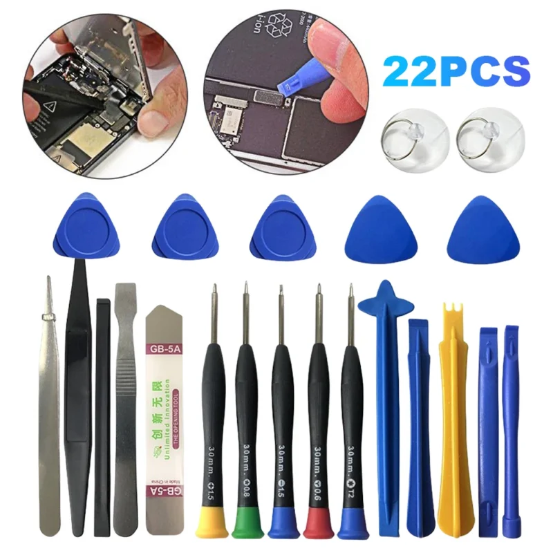 22 in 1 Mobile Phone Repair Tools Pry Opening Screwdriver Set Phone Laptop Disassemble Hand Tool Set for iPhone Laptop Computer