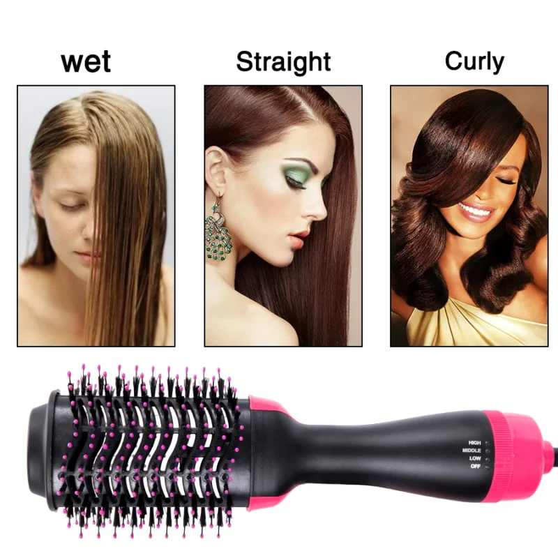 Hair Dryer Brush 3-In-1 Round Hot Air Spin Brush For Styling Frizz Control Blow Volumizer One-Step Auto-Rotating Curling Brush - Image 2