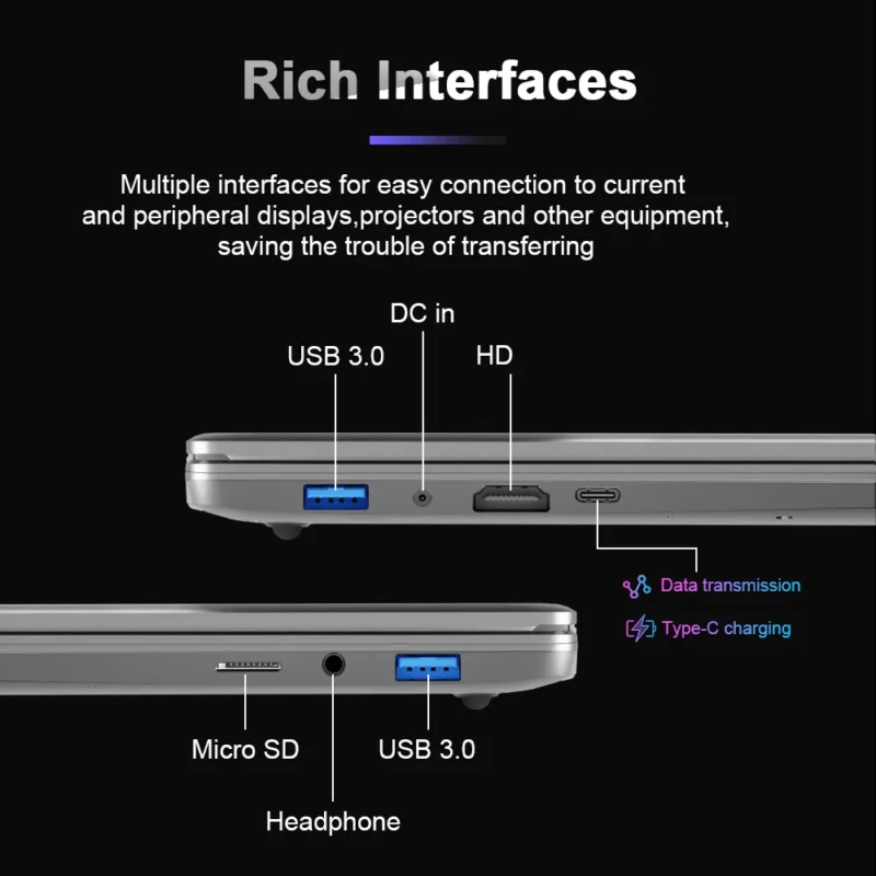 Ninkear A15 Plus 15.6 inch FHD IPS Laptop 32GB DDR4 1TB AMD Ryzen7 5700U PCIE Notebook 5000mAh Long Battery Life - Image 2